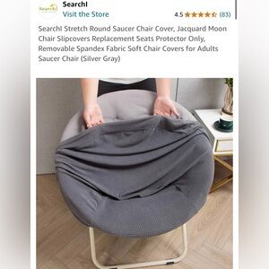 Stretchy grey cover for saucer chair